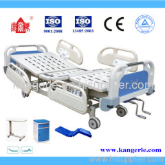 Double-crank patient bed with compound bed boards