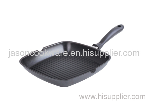 28cm Aluminum non-stick grill pan with 2 spouts,