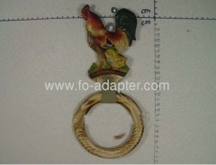 Rooster Wooden Carved Towel Ring