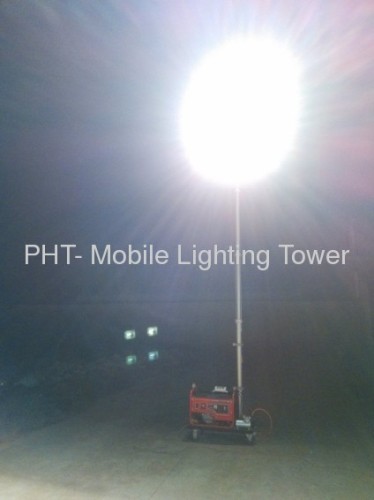2000 W Portable Mobile Lighting Tower Unit with 3000 W Gasoline Generator