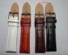 Black / Red / Brown / White Leather Watch Straps, Imitation Croco Leather Watchband For Women / Men