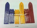 Brown, blue, red, yellow Water-proof Nubuck Lining Leather Watches Bands, Cut-edge Leather Watchband