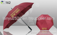 Automatic open straight umbrellas 27''x8k big size metal frame and shaft fiberglass ribs luxury