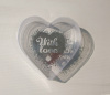 PET clear box with silver blocking logo in heart shape for food package