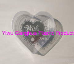 PET clear box with silver blocking logo in heart shape for food package