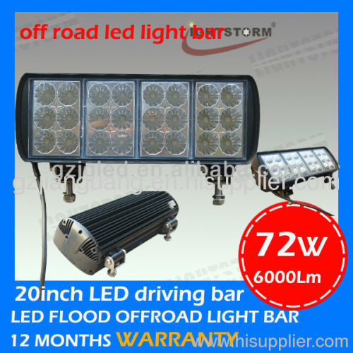 Super bright led construction work light 12V 72W LED head light bar for 4x4 offroad jeep truck
