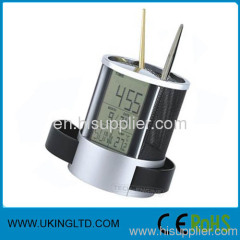 LCD Clock with Penholder