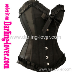 Strapless Black Burlesque Lace Corset