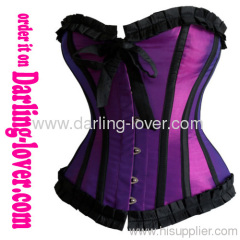 Strapless Purple Burlesque Lace Corset