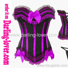 Purple bows colorful lace corset