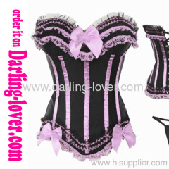 Pink bows colorful lace corset