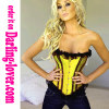 Yellow satin lace trim lace corset