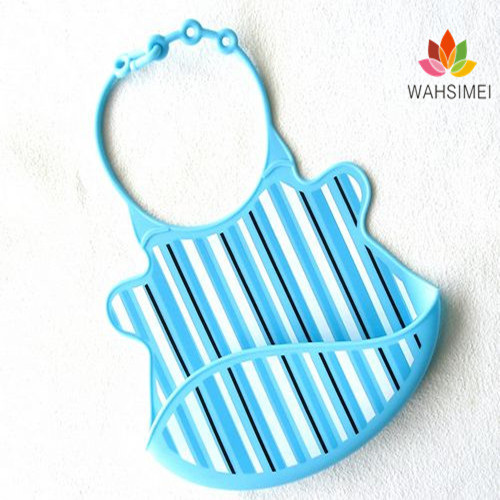 safe and flexible silicone baby bibs with pocket for baby