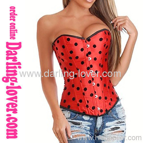 Red Satin sexy overbust corsets