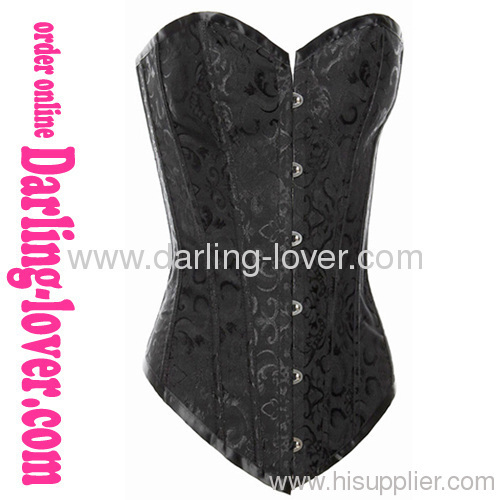 black calico overbust corsets