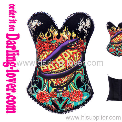 black strapless overbust corsets