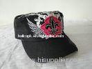 100% Cotton Army Baseball Cap With 3d Embroidery Logo, Black Cool Military Style Caps For Men