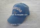 3D Embroidery Cotton Sports Caps Hats For Children, Logo Customized Blue Canvas Kids Baseball Caps
