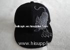 Promotional Black Cool Hip Hop Baseball Cap For Men, 6 Panel Snapback Fitted Cap With Velcro, Plasti