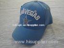 6 Panel Blue Fashion Mens Baseball Caps, Promotional Cotton Youth Baseball Caps With 3d Embroidery L