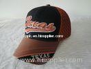 3D Embroidery Logo Fashion Mens Baseball Caps, 100% Cotton Baseball Hats / Caps With Adjustable Velc