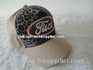Fashion Leopard Baseball Cap With Flat Embroidery Logo, 6 Panel Custom Ladies Baseball Caps For Wome