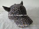 Cute Printed Acrylic / Cotton Ladies Baseball Caps, Fashion 6 Panel Leopard Caps / Hats For Kids