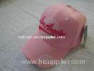6 Panel Pink Cotton Ladies Baseball Cap, Fashion 3d Embroidery Sports Caps Hats For Girls With Custo