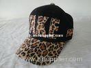 Personalized 100% Cotton Ladies Baseball Caps, Custom Leopard Print Snapback Baseball Cap For Adult