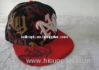 Fashion Flat Peak Snapback Fitted Cap With Velcro, Cool 3d Embroidery / Printed Hip Hop Caps For Boy
