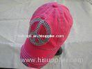 6 Panels Pink Ladies Golf Cap With 3d Embroidery Logo, 100% Cotton Sports Cute Baseball Caps For Wom