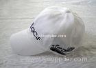 Customized Cotton Baseball Caps For Adult, White Sports Ladies Golf Cap With Metal Buckle, Velcro