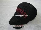 Cool Black Mens Baseball Cap With Embroidered Logo, Custom Sports Trucker Mesh Caps With Adjustable