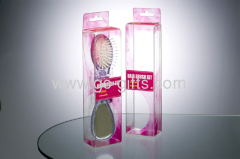 Retail clear plastic folding box with hanging hole