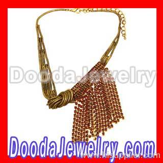 Vintage style crystal tassel necklace