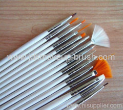 High quality 15pcs Nail brush set with white handle