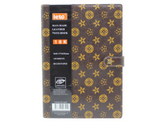 B5 brown note book with button and 120 sheets