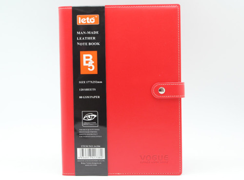 B5 note book with button and 120 sheets