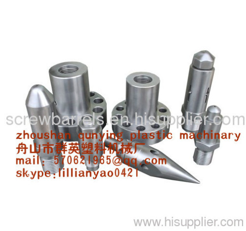 screw tip,screw head,nozzle,ring plunger,end cap,screw barrel accessiories of injection screw barrel