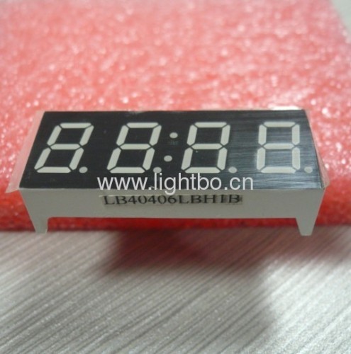 Ultra Blue four digit 0.4-inch common Anode seven segment led displays for set-up boxes