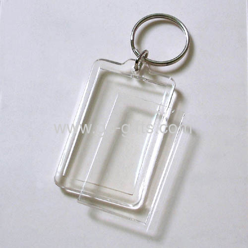 Cheap acrylic photo frame key rings