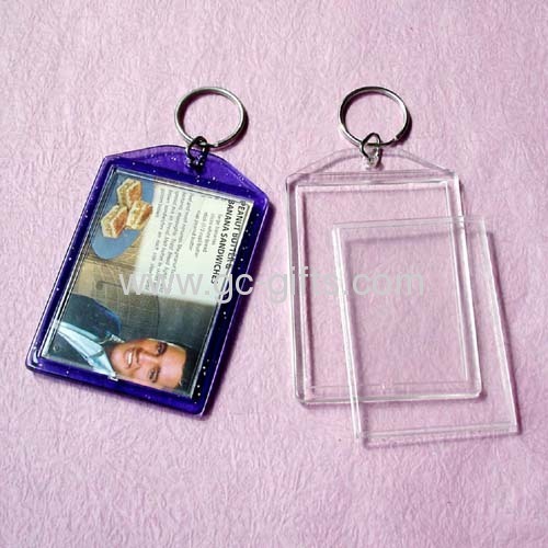 Plastic photo frame keyrings