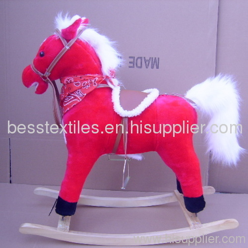 Plush rocking horse wooden rocking horse