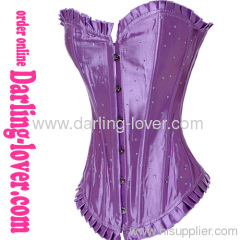 Purple Rhinestone Sation Corset