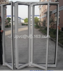 Soundproof folding doors UPVC Bi folding interior door with retractable fly screen AS1288 standard approved