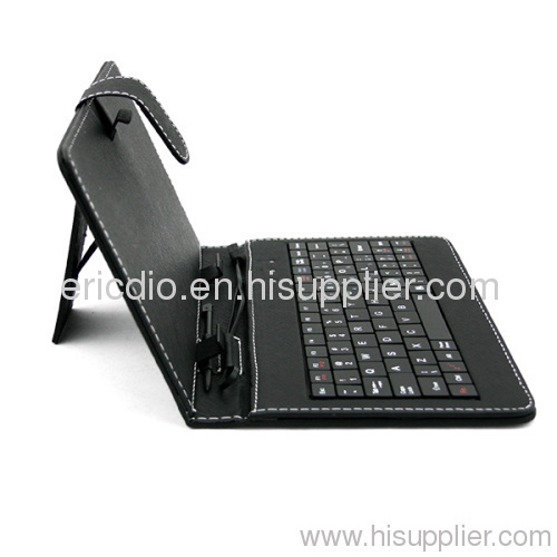 USB keyboard 7 inch tablet PU leather case cover micro USB