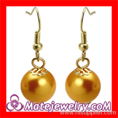 Chinese Wholesale Fushia Fake Pearl Bead Dangle Earring Cheap
