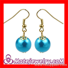 Chinese Wholesale Fushia Fake Pearl Bead Dangle Earring Cheap
