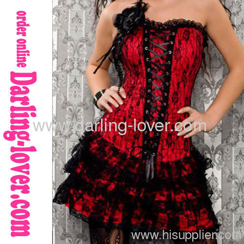 Red Corset Lace With Dress