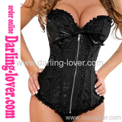 Blac Zipper Jacquard Corset